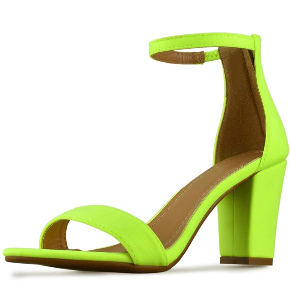 Neon Yellow Chunky Heels